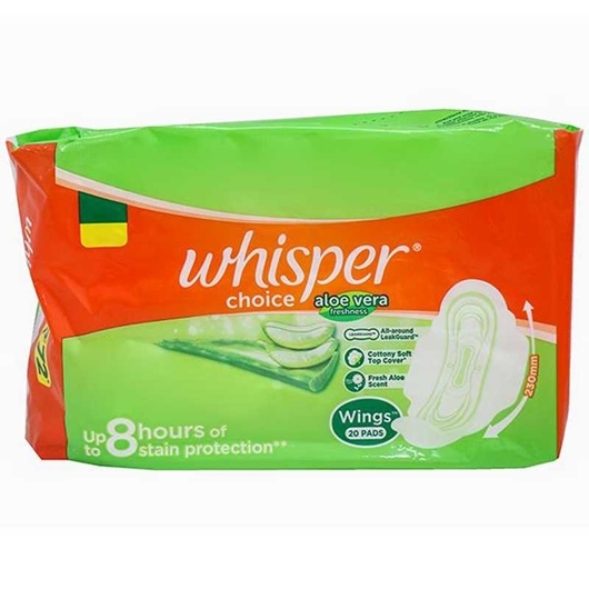 Picture of Whisper Choice Aloe Vera Freshness Wings 20 Pads